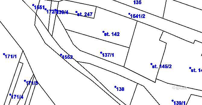 Parcela st. 137/1 v KÚ Doudleby nad Orlicí, Katastrální mapa