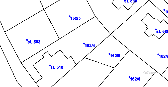 Parcela st. 162/4 v KÚ Doudleby nad Orlicí, Katastrální mapa