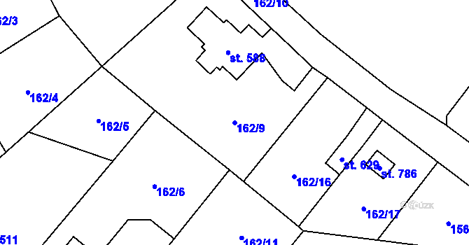 Parcela st. 162/9 v KÚ Doudleby nad Orlicí, Katastrální mapa