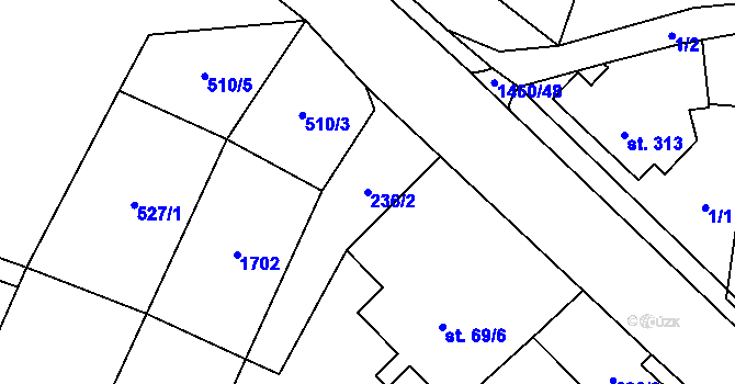 Parcela st. 236/2 v KÚ Doudleby nad Orlicí, Katastrální mapa