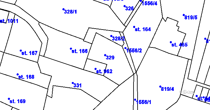 Parcela st. 329 v KÚ Doudleby nad Orlicí, Katastrální mapa