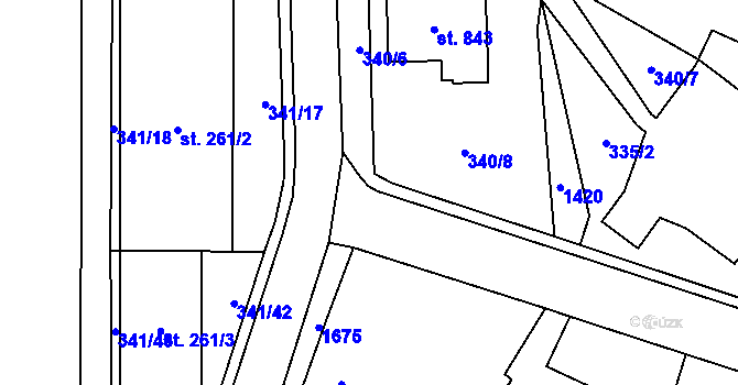 Parcela st. 340/9 v KÚ Doudleby nad Orlicí, Katastrální mapa