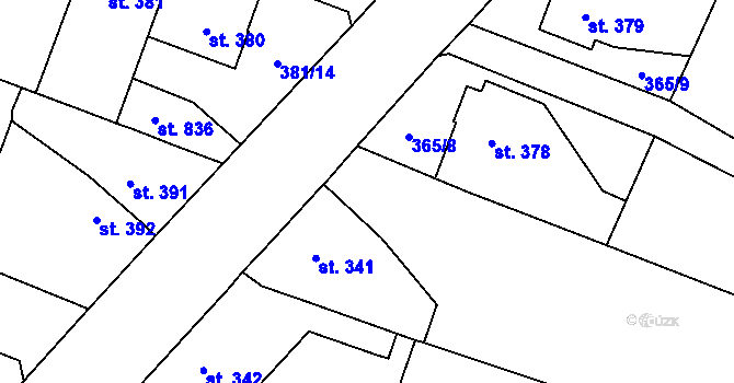 Parcela st. 365/6 v KÚ Doudleby nad Orlicí, Katastrální mapa