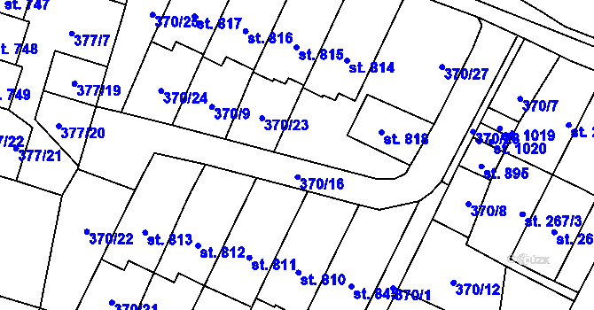 Parcela st. 370/15 v KÚ Doudleby nad Orlicí, Katastrální mapa