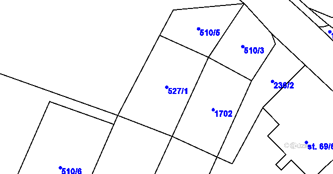 Parcela st. 527/1 v KÚ Doudleby nad Orlicí, Katastrální mapa