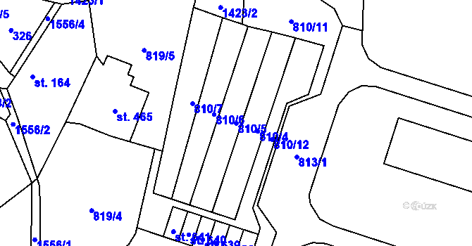 Parcela st. 810/5 v KÚ Doudleby nad Orlicí, Katastrální mapa