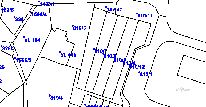 Parcela st. 810/6 v KÚ Doudleby nad Orlicí, Katastrální mapa