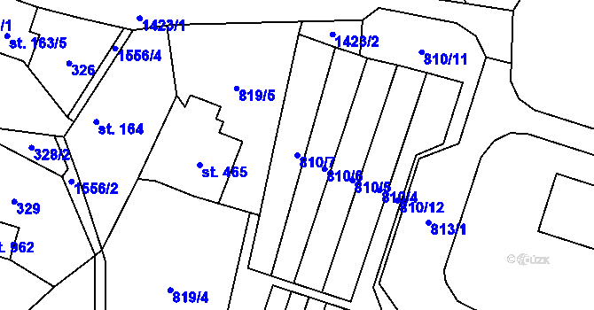 Parcela st. 810/7 v KÚ Doudleby nad Orlicí, Katastrální mapa
