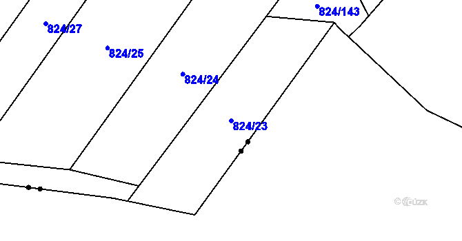 Parcela st. 824/23 v KÚ Doudleby nad Orlicí, Katastrální mapa