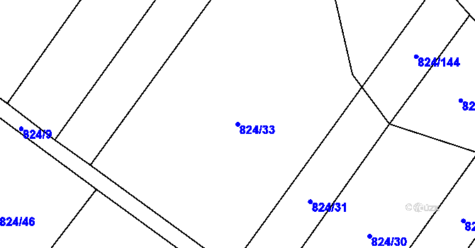 Parcela st. 824/33 v KÚ Doudleby nad Orlicí, Katastrální mapa