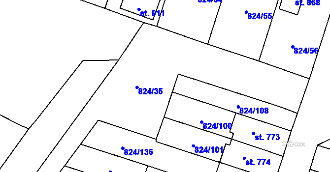 Parcela st. 824/137 v KÚ Doudleby nad Orlicí, Katastrální mapa