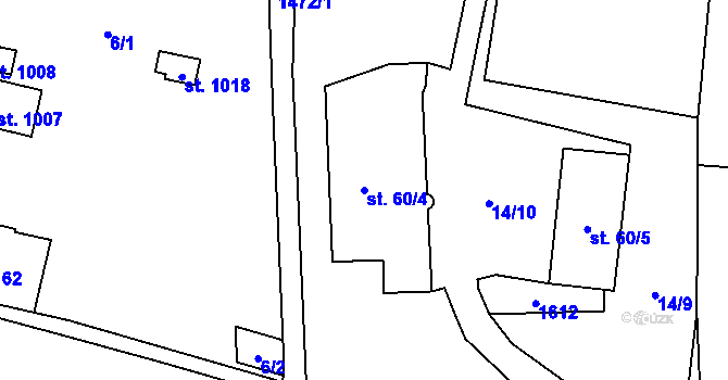 Parcela st. 60/4 v KÚ Doudleby nad Orlicí, Katastrální mapa
