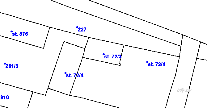 Parcela st. 72/3 v KÚ Doudleby nad Orlicí, Katastrální mapa