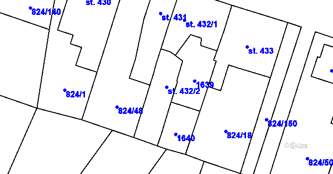 Parcela st. 432/2 v KÚ Doudleby nad Orlicí, Katastrální mapa