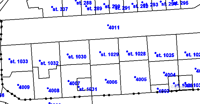 Parcela st. 1029 v KÚ Doudleby nad Orlicí, Katastrální mapa