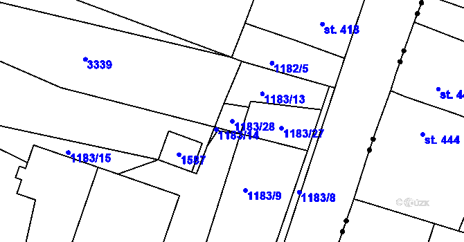 Parcela st. 1183/28 v KÚ Vyhnánov, Katastrální mapa