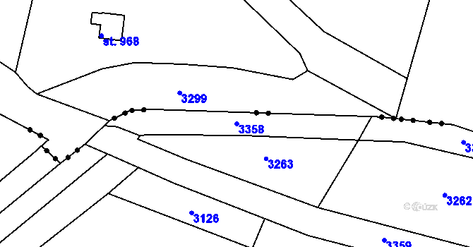 Parcela st. 3358 v KÚ Vyhnánov, Katastrální mapa