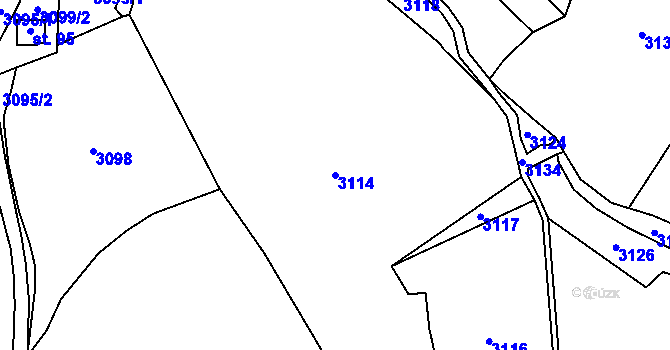 Parcela st. 3114 v KÚ Doupě, Katastrální mapa