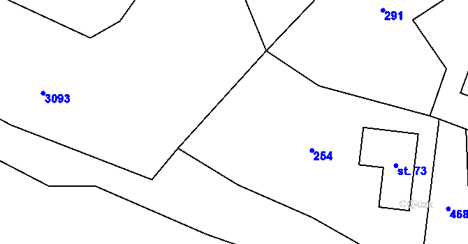 Parcela st. 323/14 v KÚ Doupě, Katastrální mapa