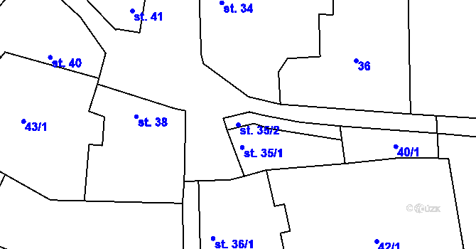 Parcela st. 35/2 v KÚ Drahanovice, Katastrální mapa