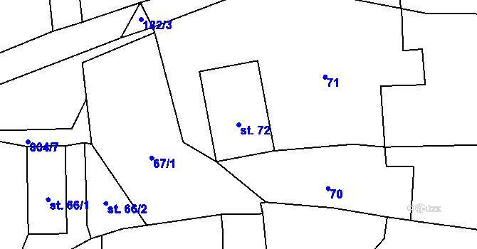 Parcela st. 72 v KÚ Drahanovice, Katastrální mapa
