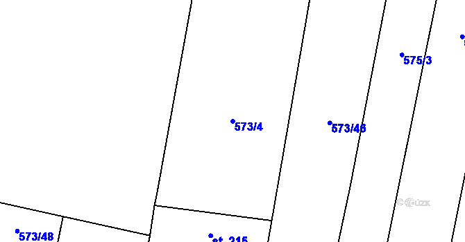 Parcela st. 573/4 v KÚ Drahanovice, Katastrální mapa