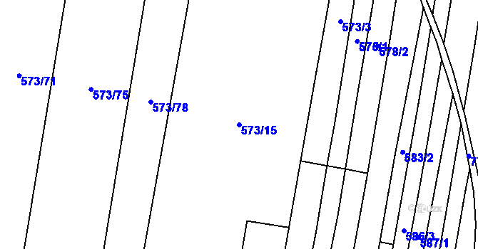 Parcela st. 573/15 v KÚ Drahanovice, Katastrální mapa