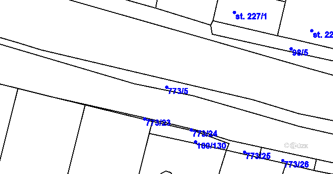 Parcela st. 773/5 v KÚ Drahanovice, Katastrální mapa