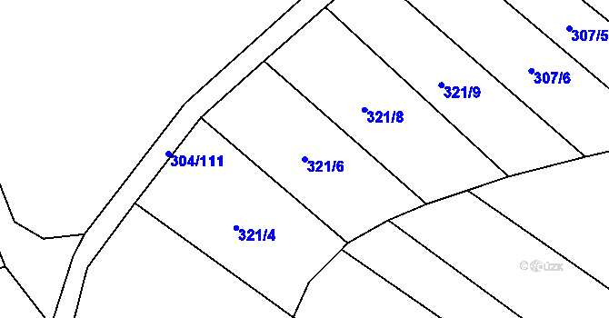 Parcela st. 321/6 v KÚ Drahanovice, Katastrální mapa