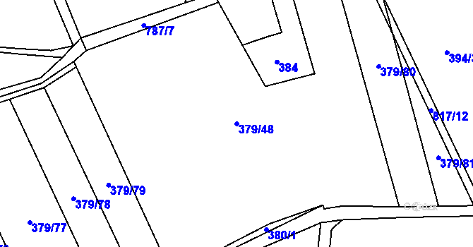 Parcela st. 379/48 v KÚ Drahanovice, Katastrální mapa