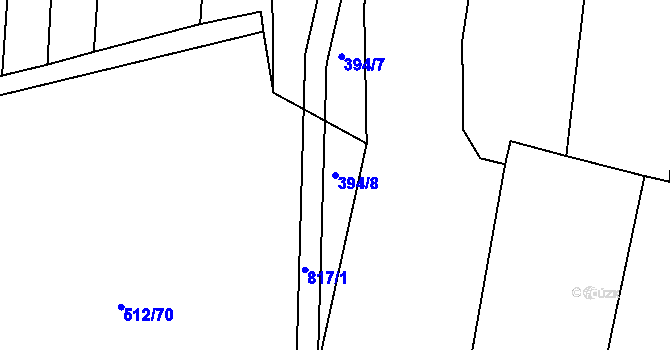Parcela st. 394/8 v KÚ Drahanovice, Katastrální mapa