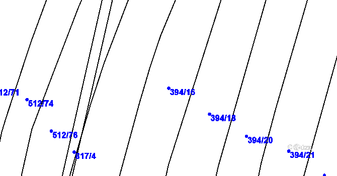 Parcela st. 394/16 v KÚ Drahanovice, Katastrální mapa
