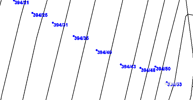 Parcela st. 394/40 v KÚ Drahanovice, Katastrální mapa