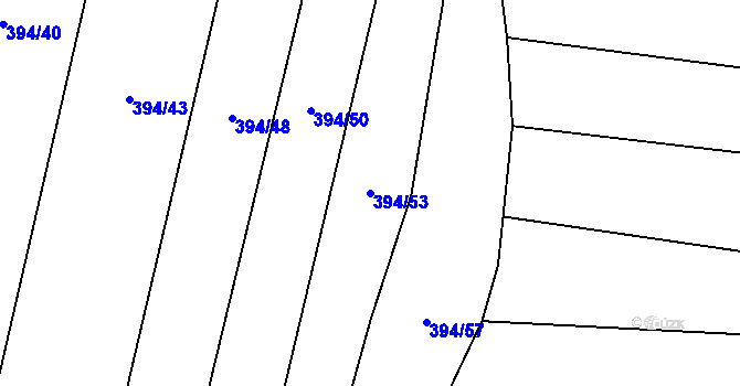 Parcela st. 394/53 v KÚ Drahanovice, Katastrální mapa