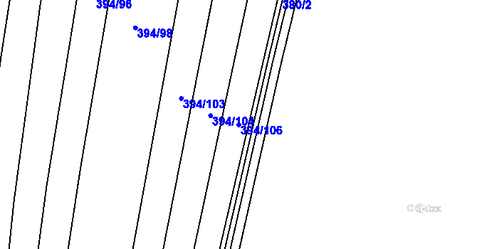 Parcela st. 394/106 v KÚ Drahanovice, Katastrální mapa
