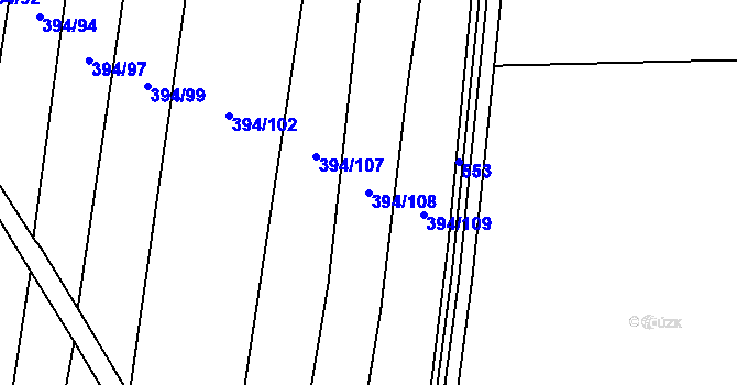 Parcela st. 394/108 v KÚ Drahanovice, Katastrální mapa