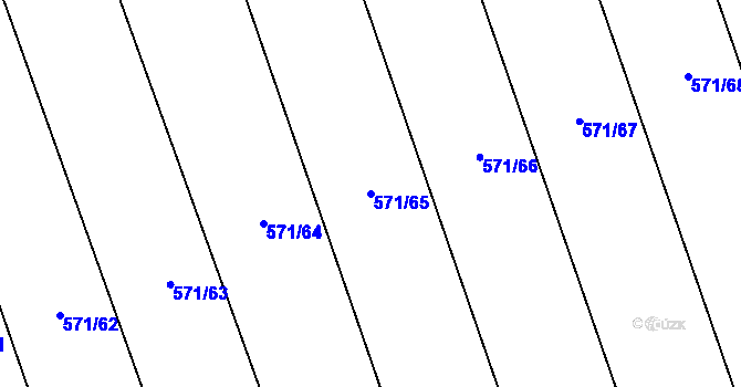 Parcela st. 571/65 v KÚ Drahanovice, Katastrální mapa