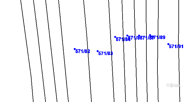 Parcela st. 571/83 v KÚ Drahanovice, Katastrální mapa