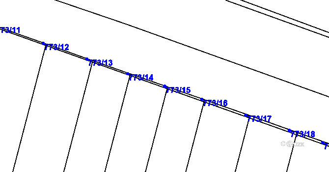 Parcela st. 773/15 v KÚ Drahanovice, Katastrální mapa