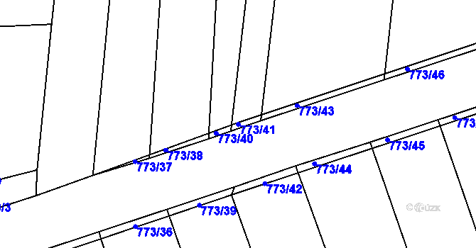 Parcela st. 773/41 v KÚ Drahanovice, Katastrální mapa