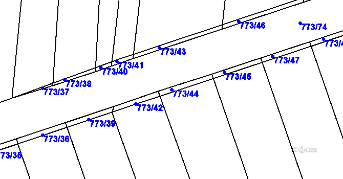 Parcela st. 773/44 v KÚ Drahanovice, Katastrální mapa