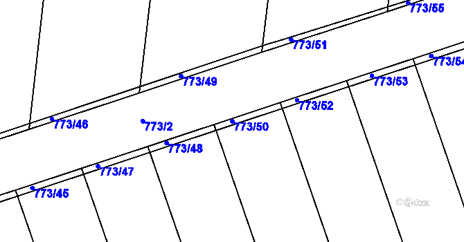 Parcela st. 773/50 v KÚ Drahanovice, Katastrální mapa