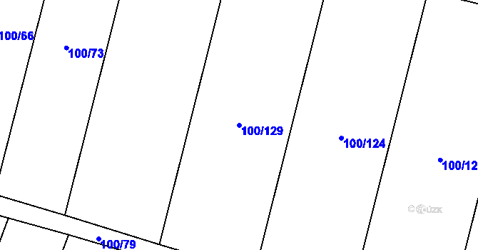 Parcela st. 100/129 v KÚ Drahanovice, Katastrální mapa