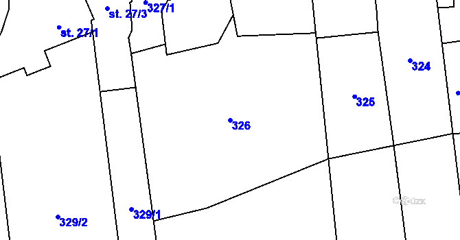 Parcela st. 326 v KÚ Lhota pod Kosířem, Katastrální mapa