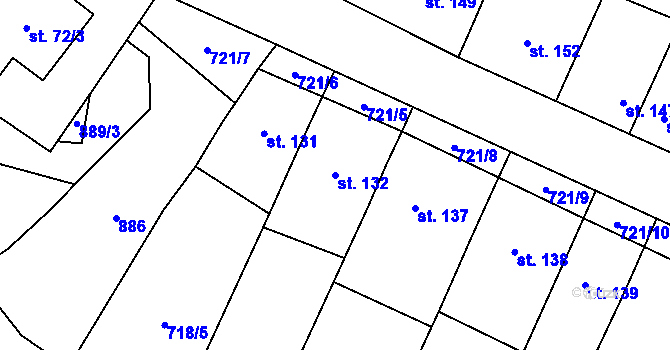 Parcela st. 132 v KÚ Ludéřov, Katastrální mapa