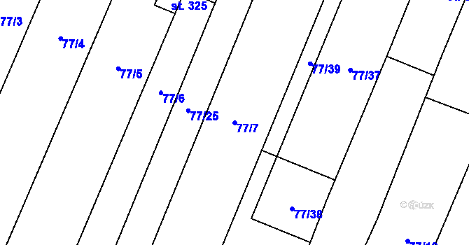Parcela st. 77/7 v KÚ Ludéřov, Katastrální mapa