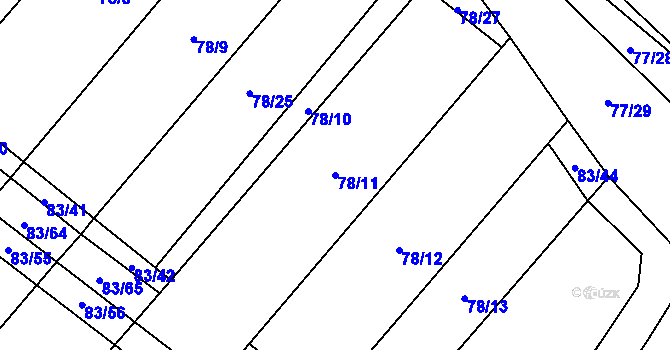 Parcela st. 78/11 v KÚ Ludéřov, Katastrální mapa
