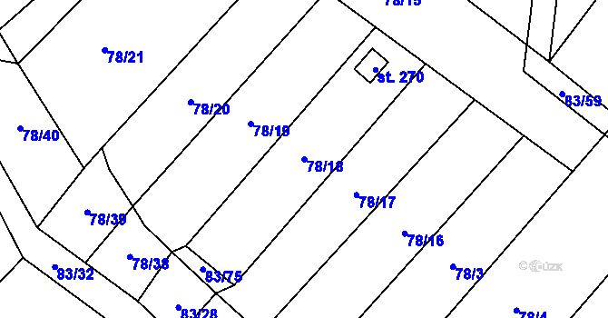 Parcela st. 78/18 v KÚ Ludéřov, Katastrální mapa