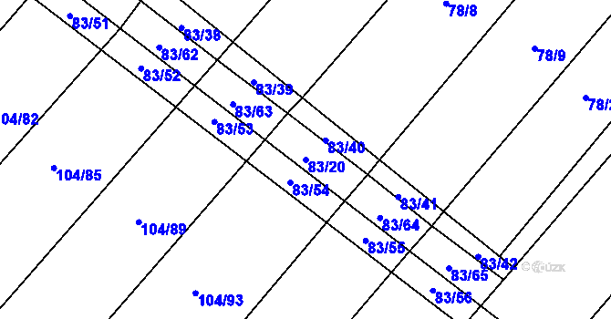 Parcela st. 83/20 v KÚ Ludéřov, Katastrální mapa