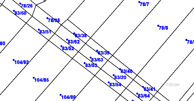 Parcela st. 83/39 v KÚ Ludéřov, Katastrální mapa